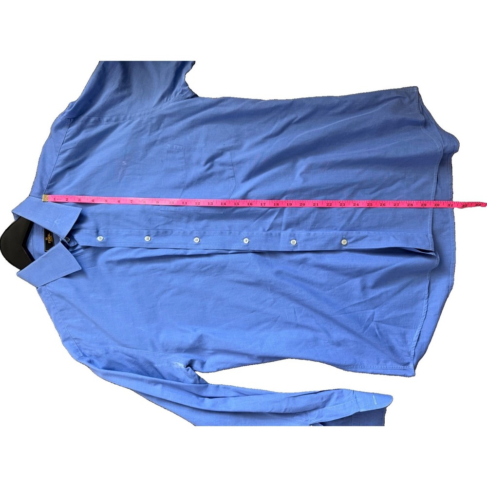 Fendi Roma Blue Button Front Dress Shirt Mens 16.5 42 Long Sleeve Italy - Picture 6 of 12